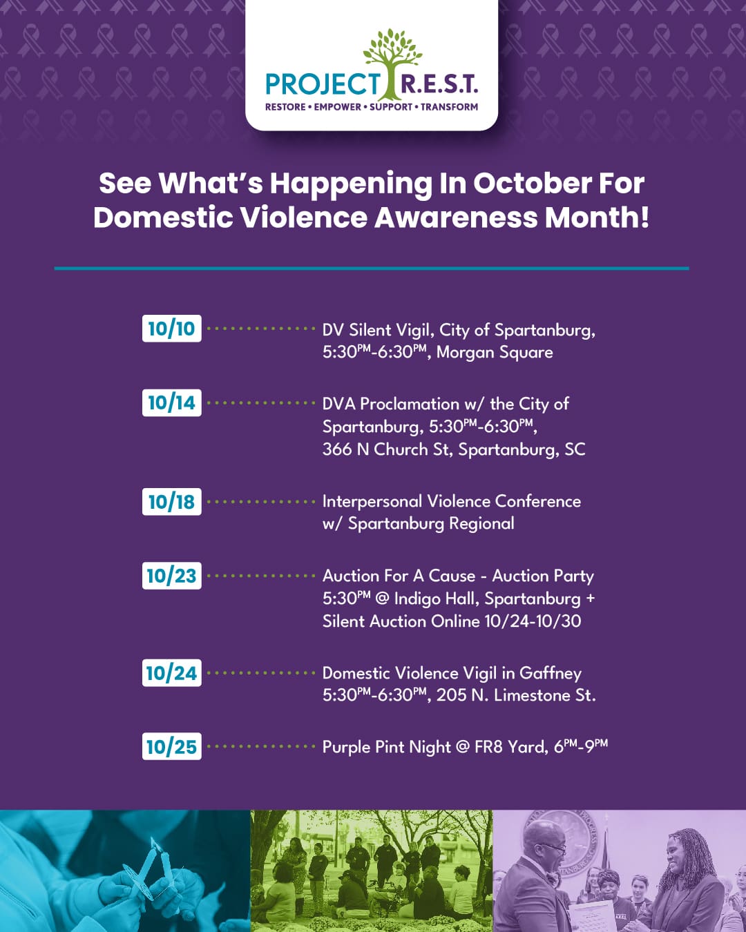 Domestic Violence Awareness Month Calender for October 2024