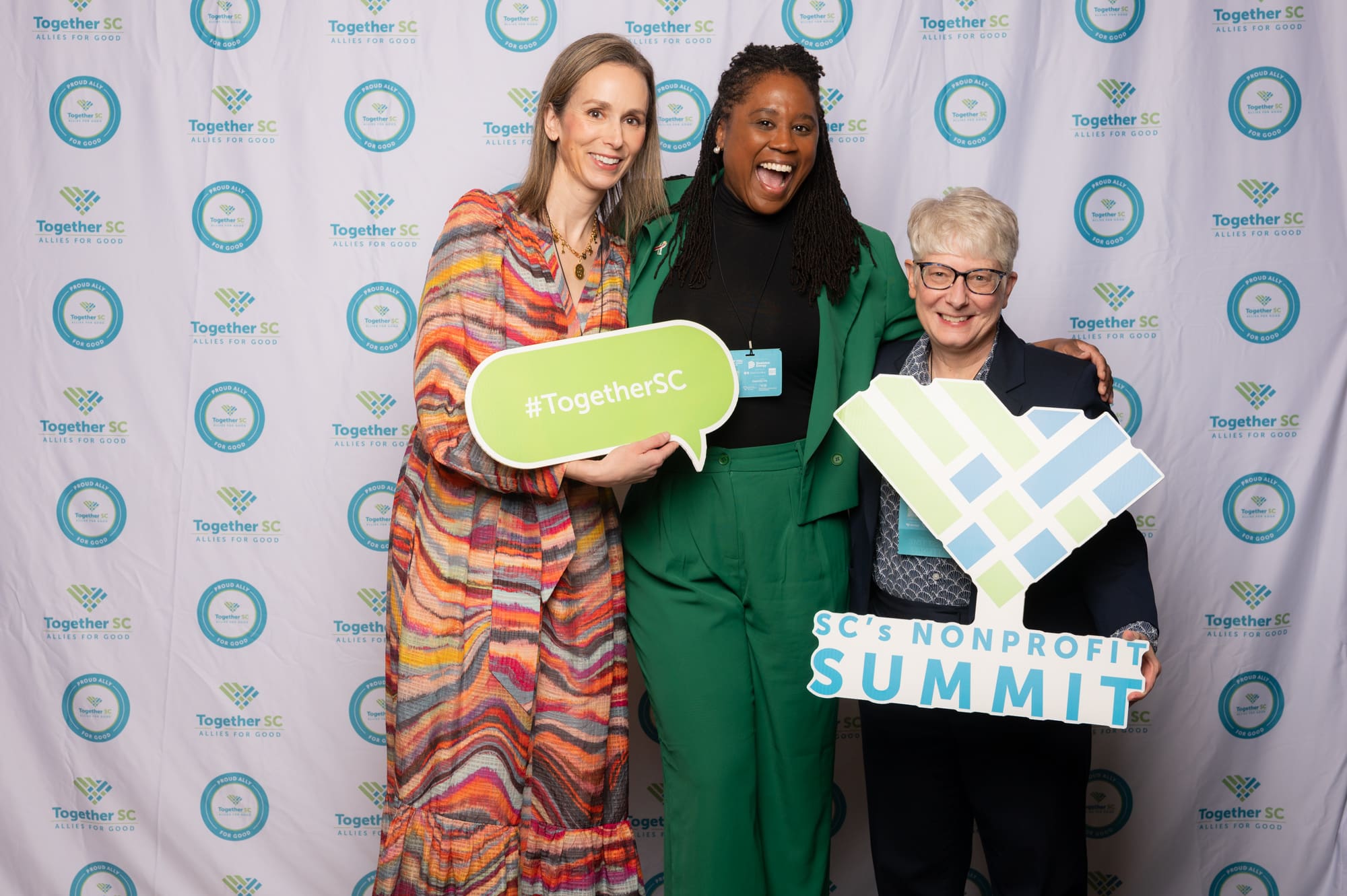 Project R.E.S.T.'s Krystal Watson and Elizabeth Pratt and Sistercare's Leah Wicevic at SC's Nonprofit Summit